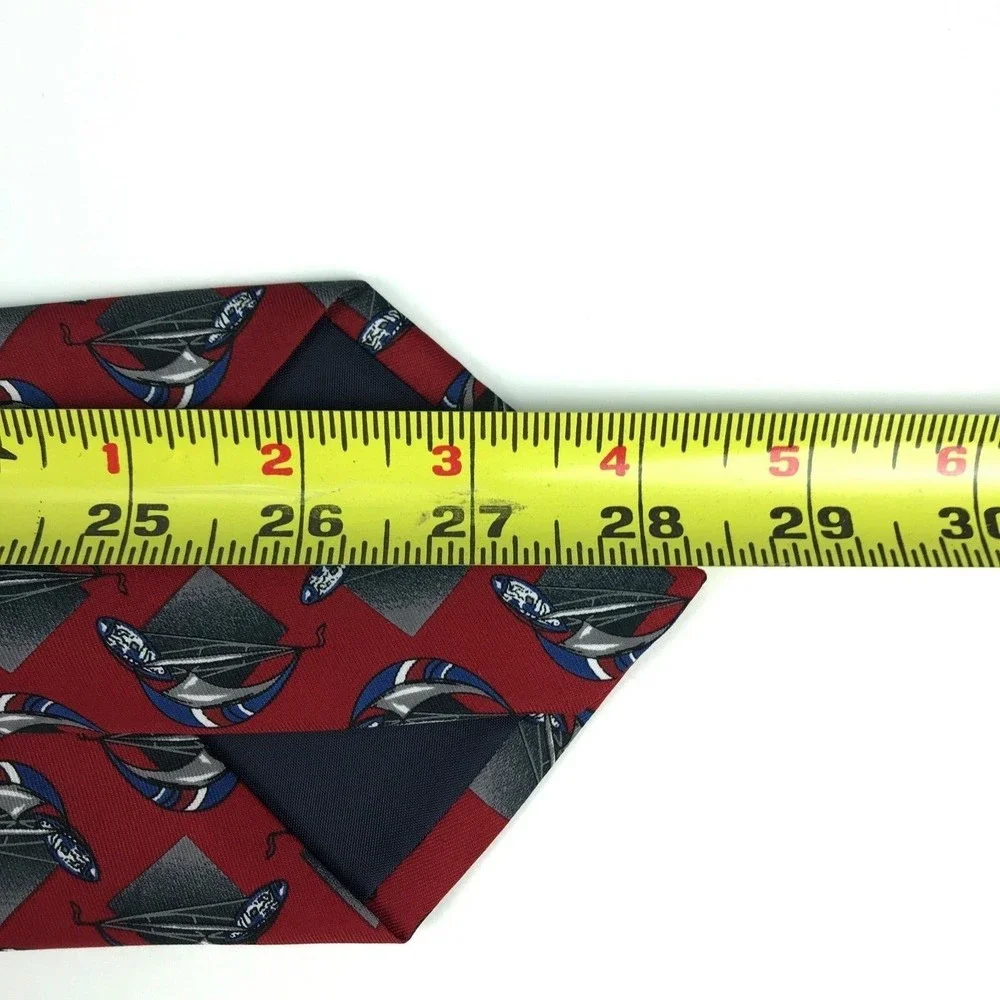 Utopia Men's Tie Handmade Dark Red Sail Boat Sailing Nautical Novelty Necktie 57